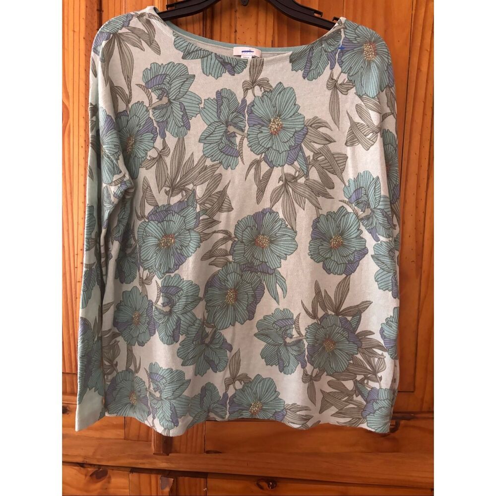 J. Jill Cotton Blend Floral Print Sweater